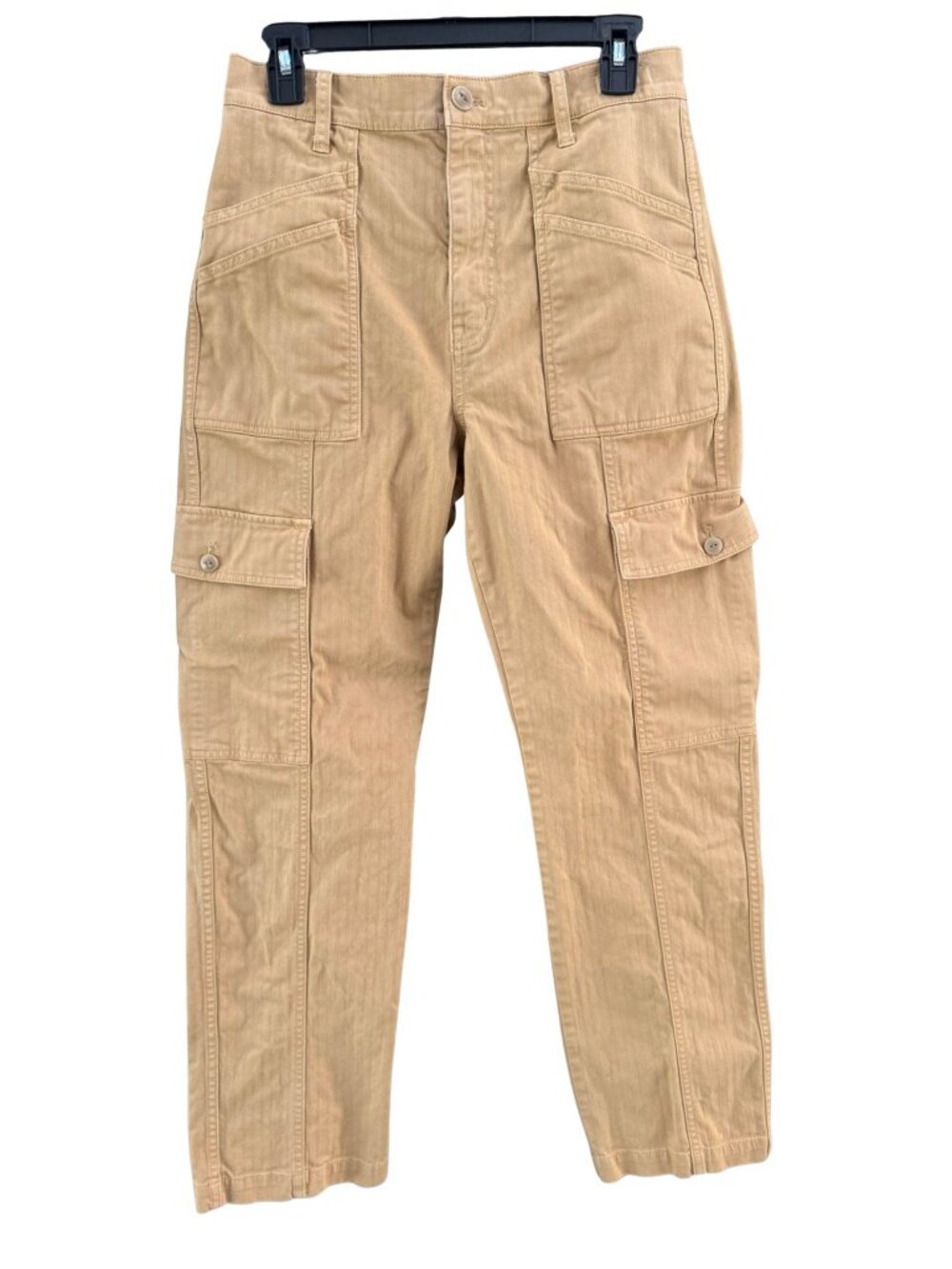 Madewell 90s Straight Cargo Pants Womens 27 Tan Utility Carpenter Cotton Stretch